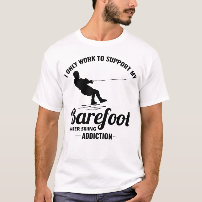 Barefoot Barefooting skiing Water sport Motorboat T-Shirt (Front)