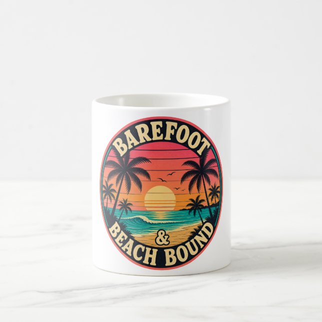 Barefoot & Beach Bound Badge Magic Mug (Center)
