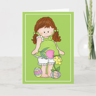 Barefoot Beth aime Pâques d6 Carte de voeux Pâques