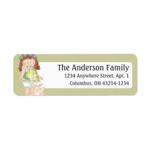 Barefoot Beth Loves Easter d1 Return Address Label