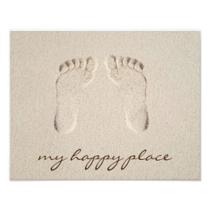 Barefoot Footprint in Sand Photo Print
