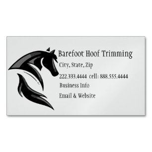 Barefoot Hoof Trimming Black White Art Magnetic Business Card