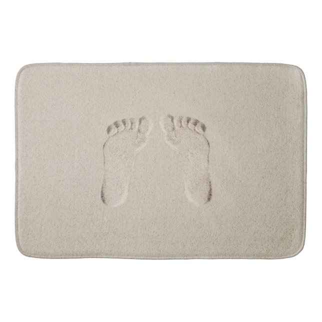 Barefoot Prints in Beach Sand  Bath Mat (Front)