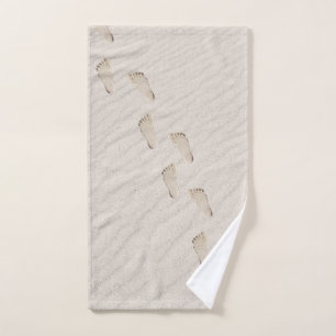 Barefoot Prints in Beach Sand Bath Towel Set