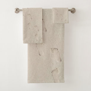 Barefoot Prints in Beach Sand Bath Towel Set