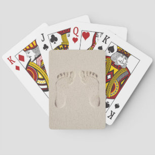 Barefoot Prints in Sand Playing Cards