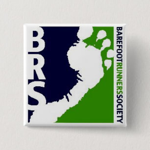 Barefoot Runners Soc Avatar Logo White Foot Square 2 Inch Square Button