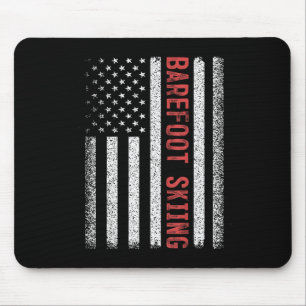 Barefoot Skiing American Flag 4th Of July  Mouse Pad