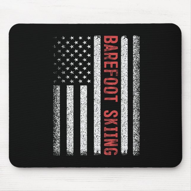 Barefoot Skiing American Flag 4th Of July  Mouse Pad (Front)