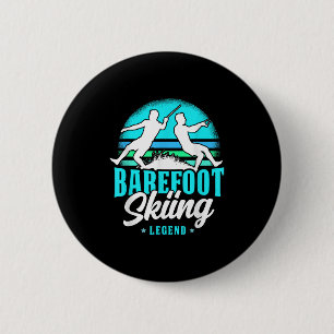 Barefoot Skiing Legend Retro Style Water Sport Ski 2 Inch Round Button