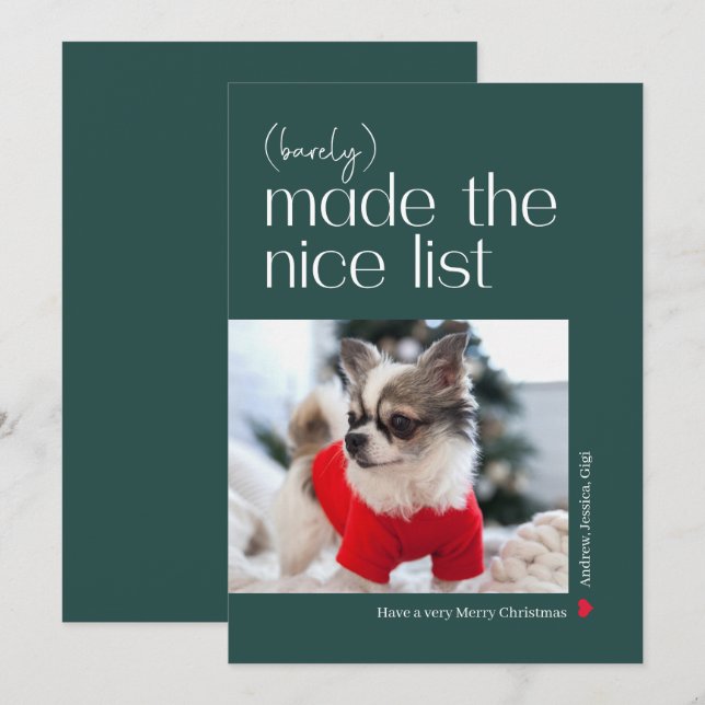 Barely Made It Editable Colour Holiday Photo Card (Front/Back)