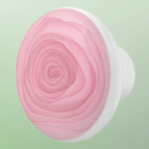 Barely Pink Acid Paint Rose in Subtle Pink Ceramic Knob