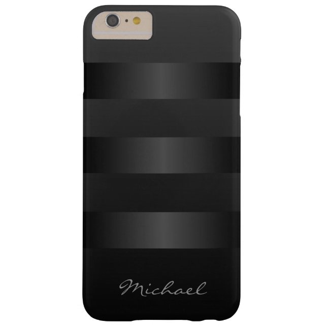 Barely There Gris noir Motif Mens iPhone 6 Plus Coque (Dos)