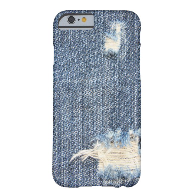 Barely There Jeans déchiré Look iPhone 6 Coque (Dos)