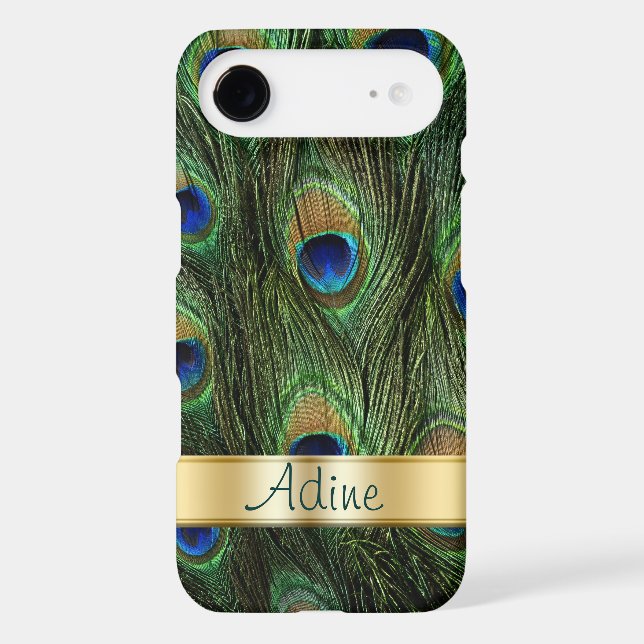 Barely There Peacock Feathers iPhone 6 Plus Monogram Coque (Verso)