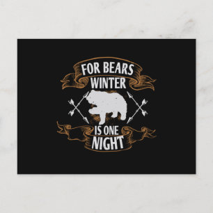 Bären - For Bears Winter Is One Night Postcard