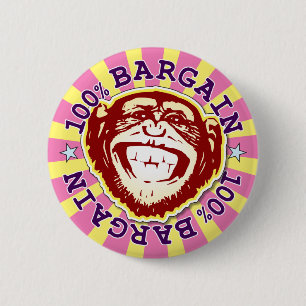 Bargain 100% Funny Funky Monkey Badge 2 Inch Round Button