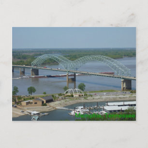 Barge sur la carte postale de la rivière Mississip