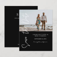 Bargin Photo & Typography Save the Date Black 4
