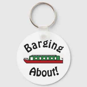 Barging About Canal Boat Keychain