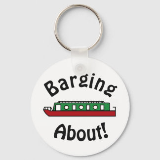Barging About Canal Boat Keychain