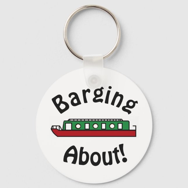 Barging About Canal Boat Keychain (Front)
