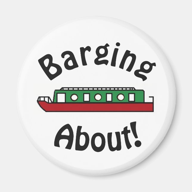 Barging About Canal Boat Magnet (Front)
