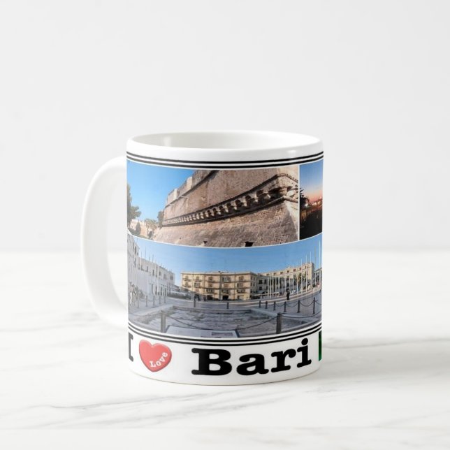 Bari by night - Apulia - Panorama - Sea View Coffee Mug (Front Left)