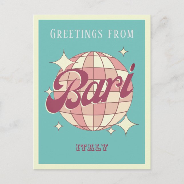 Bari Italy Italia disco Retro Vintage Postcard (Front)