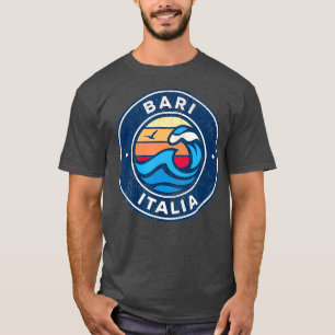 Bari Italy Vintage Nautical Waves Design T-Shirt