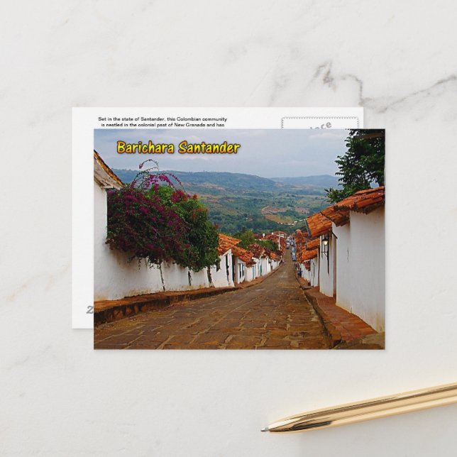 Barichara Santander Colombia Post Card (Front/Back In Situ)