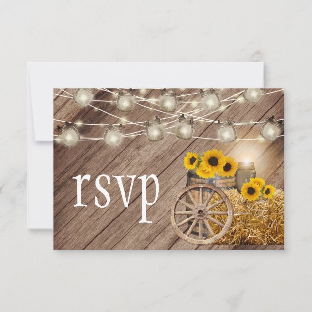 Baril de bois rustique et tournesol - RSVP (Devant)
