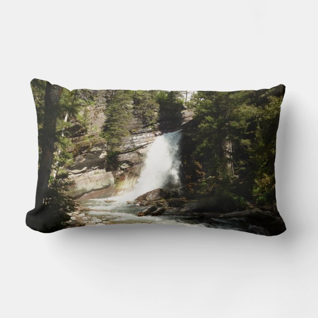 Baring Falls at Glacier National Park Lumbar Pillow (Front)
