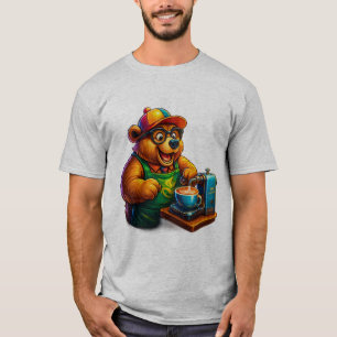 Barista Bear – T-Shirt Mignon Amateur de Café