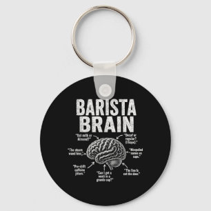 Barista Brain Coffee Professional Cafe Worker Keychain