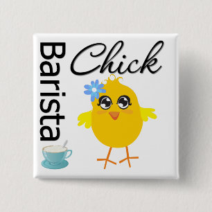 Barista Chick 2 Inch Square Button