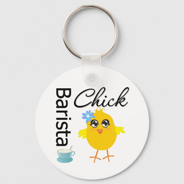 Barista Chick Keychain (Front)
