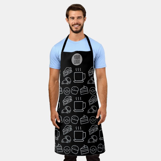 Barista Coffee Shop Cafe Bar Custom Logo Apron (Worn)