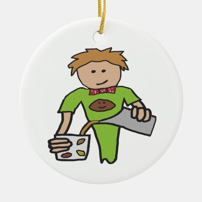 Barista Coffee Shop Ceramic Ornament (Front)