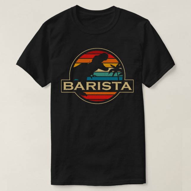 Barista Dinosaur T-Shirt (Design Front)