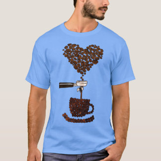 Barista Heart Coffee Beans Art T-Shirt
