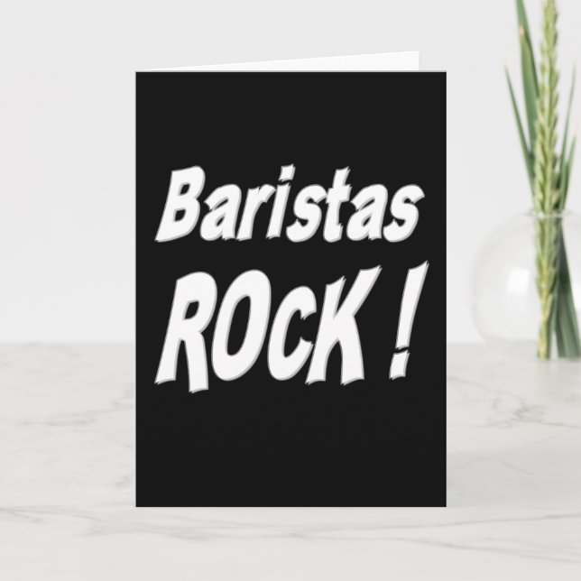 Baristas Rock! Greeting Card (Front)