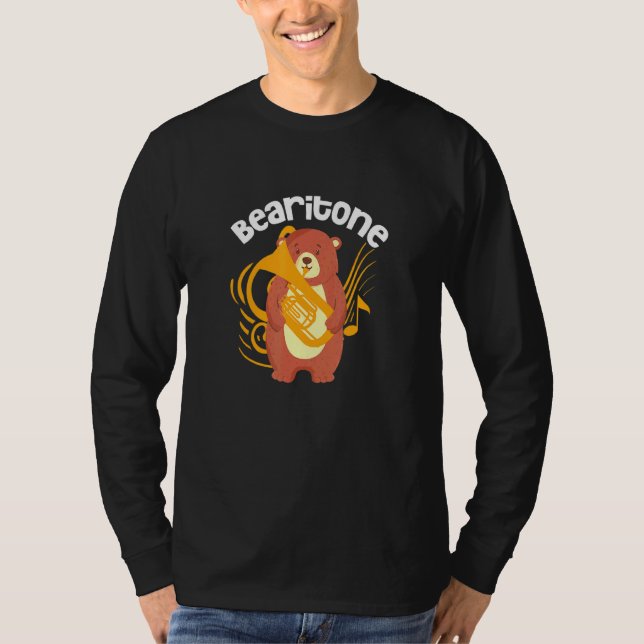 Baritone Bear Bearitone Baritone Euphonium Player T-Shirt (Front)