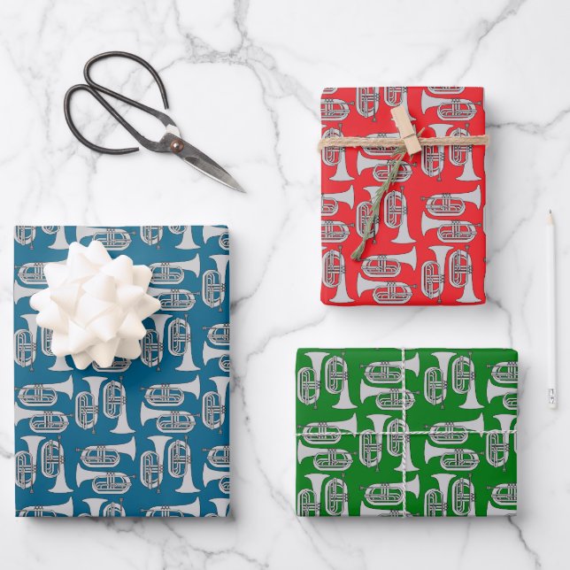 Baritone Crosshatch Wrapping Paper Sheet (Front)