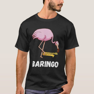 Baritone Flamingo Saxophonist Euphonium Saxophone  T-Shirt