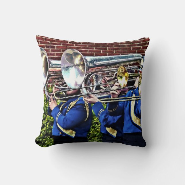 Baritone Horns and Trombones Throw Pillow (Front)