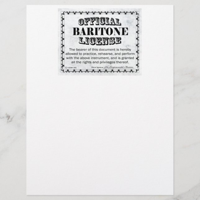 Baritone License (Front)