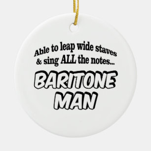 Baritone Man - Music Superhero Ceramic Ornament