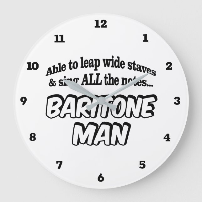 Baritone Man - Music Superhero Large Clock (Front)