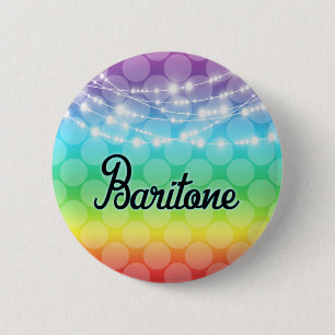 Baritone Rainbow LGBT Gay Lights Singer 2 Inch Round Button